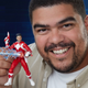 A bearded person showing off their custom Power Rangers Selfie Series figure.